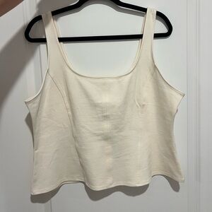 A New Day Soft Cream Fitted Cropped Tank
